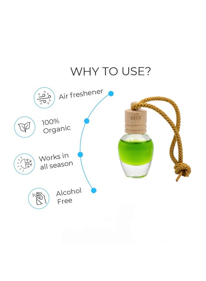 Hanging Car Air Freshener Apple Scent, Natural Essential Oil Diffuser Bottle, Alcohol-Free & Non-Toxic, Long-Lasting Fresh Fragrance for Car, Home & Office - Image 2
